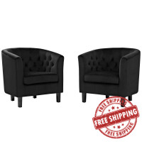 Modway EEI-3153-BLK-SET Prospect 2 Piece Performance Velvet Armchair Set