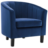 Modway EEI-3188-NAV Prospect Channel Tufted Performance Velvet Armchair