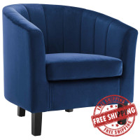 Modway EEI-3188-NAV Prospect Channel Tufted Performance Velvet Armchair