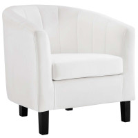 Modway EEI-3188-WHI Prospect Channel Tufted Performance Velvet Armchair