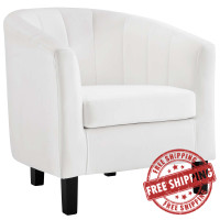 Modway EEI-3188-WHI Prospect Channel Tufted Performance Velvet Armchair