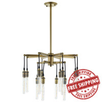 Modway EEI-3274 Resolve Antique Brass Ceiling Light Pendant Chandelier