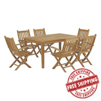 Modway EEI-3291-NAT-SET Marina 7 Piece Outdoor Patio Teak Outdoor Dining Set