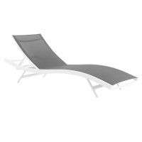 Modway EEI-3300-WHI-GRY Glimpse Outdoor Patio Mesh Chaise Lounge Chair