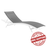 Modway EEI-3300-WHI-GRY Glimpse Outdoor Patio Mesh Chaise Lounge Chair