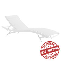 Modway EEI-3300-WHI-WHI Glimpse Outdoor Patio Mesh Chaise Lounge Chair