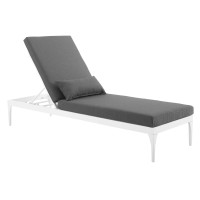 Modway EEI-3301-WHI-CHA Perspective Cushion Outdoor Patio Chaise Lounge Chair