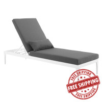 Modway EEI-3301-WHI-CHA Perspective Cushion Outdoor Patio Chaise Lounge Chair