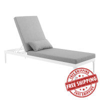 Modway EEI-3301-WHI-GRY Perspective Cushion Outdoor Patio Chaise Lounge Chair