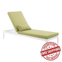 Modway EEI-3301-WHI-PER Perspective Cushion Outdoor Patio Chaise Lounge Chair