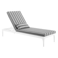 Modway EEI-3301-WHI-STG Perspective Cushion Outdoor Patio Chaise Lounge Chair
