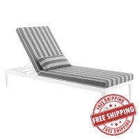 Modway EEI-3301-WHI-STG Perspective Cushion Outdoor Patio Chaise Lounge Chair