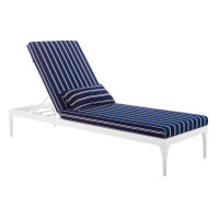 Modway EEI-3301-WHI-STN Perspective Cushion Outdoor Patio Chaise Lounge Chair