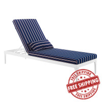 Modway EEI-3301-WHI-STN Perspective Cushion Outdoor Patio Chaise Lounge Chair
