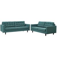 Modway EEI-3317-TEA Empress Sofa and Loveseat Set of 2