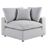 Modway EEI-3319-LGR Commix Down Filled Overstuffed Corner Chair Light Gray