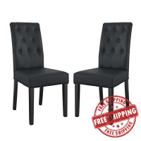 Modway EEI-3323-BLK Confer Dining Side Chair Vinyl Set of 2
