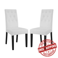 Modway EEI-3323-WHI Confer Dining Side Chair Vinyl Set of 2