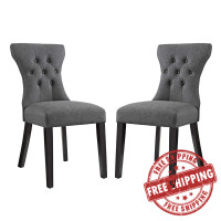 Modway EEI-3327-GRY Silhouette Dining Side Chairs Upholstered Fabric Set of 2