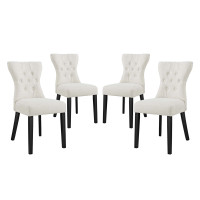 Modway EEI-3328-BEI Silhouette Dining Side Chairs Upholstered Fabric Set of 4