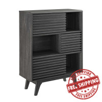 Modway EEI-3343-CHA Render Three-Tier Display Storage Cabinet Stand Charcoal