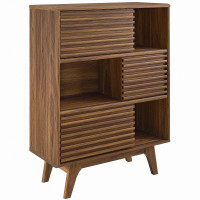 Modway EEI-3343-WAL Render Three-Tier Display Storage Cabinet Stand