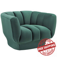Modway EEI-3352-GRN Entertain Vertical Channel Tufted Performance Velvet Armchair
