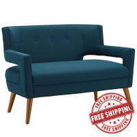 Modway EEI-3353-AZU Sheer Upholstered Fabric Loveseat