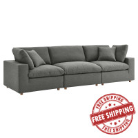 Modway EEI-3355-GRY Commix Down Filled Overstuffed 3 Piece Sectional Sofa Set