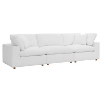 Modway EEI-3355-PUW Commix Down Filled Overstuffed 3 Piece Sectional Sofa Set Pure White