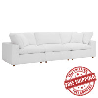 Modway EEI-3355-PUW Commix Down Filled Overstuffed 3 Piece Sectional Sofa Set Pure White