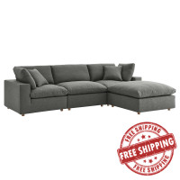 Modway EEI-3356-GRY Commix Down Filled Overstuffed 4 Piece Sectional Sofa Set