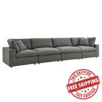 Modway EEI-3357-GRY Commix Down Filled Overstuffed 4 Piece Sectional Sofa Set
