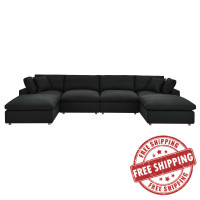 Modway EEI-3362-BLK Commix Down Filled Overstuffed 6-Piece Sectional Sofa Black