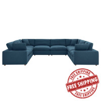 Modway EEI-3363-AZU Commix Down Filled Overstuffed 8 Piece Sectional Sofa Set