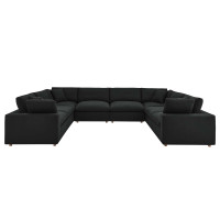 Modway EEI-3363-BLK Commix Down Filled Overstuffed 8-Piece Sectional Sofa Black