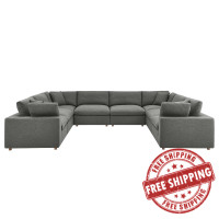 Modway EEI-3363-GRY Commix Down Filled Overstuffed 8 Piece Sectional Sofa Set