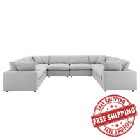 Modway EEI-3363-LGR Commix Down Filled Overstuffed 8-Piece Sectional Sofa Light Gray