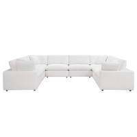 Modway EEI-3363-PUW Commix Down Filled Overstuffed 8-Piece Sectional Sofa Pure White