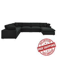 Modway EEI-3364-BLK Commix Down Filled Overstuffed 7-Piece Sectional Sofa Black