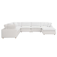 Modway EEI-3364-PUW Commix Down Filled Overstuffed 7-Piece Sectional Sofa Pure White