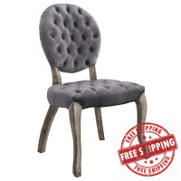 Modway EEI-3365-GRY Exhibit French Vintage Dining Performance Velvet Side Chair
