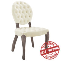 Modway EEI-3365-IVO Exhibit French Vintage Dining Performance Velvet Side Chair