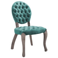 Modway EEI-3365-TEA Exhibit French Vintage Dining Performance Velvet Side Chair