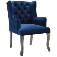 Modway EEI-3366-NAV Realm French Vintage Dining Performance Velvet Armchair