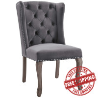 Modway EEI-3367-GRY Apprise French Vintage Dining Performance Velvet Side Chair