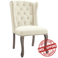 Modway EEI-3367-IVO Apprise French Vintage Dining Performance Velvet Side Chair