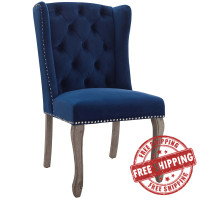 Modway EEI-3367-NAV Apprise French Vintage Dining Performance Velvet Side Chair