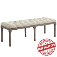 Modway EEI-3368-BEI Province French Vintage Upholstered Fabric Bench