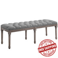 Modway EEI-3368-LGR Province French Vintage Upholstered Fabric Bench
